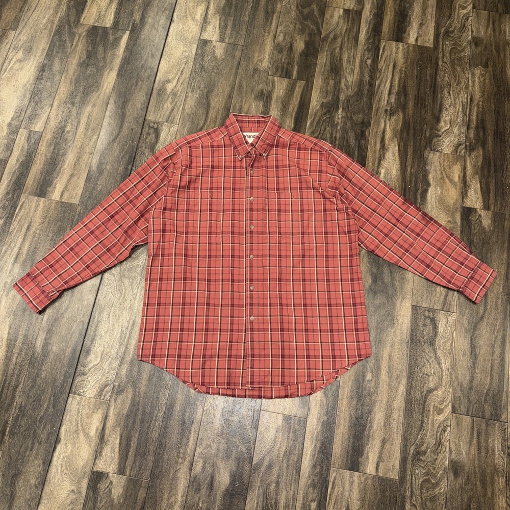 Wrangler Rugged Wear‎ Men's Plaid Long-Sleeve Button-Up Collared Shirt Size XL